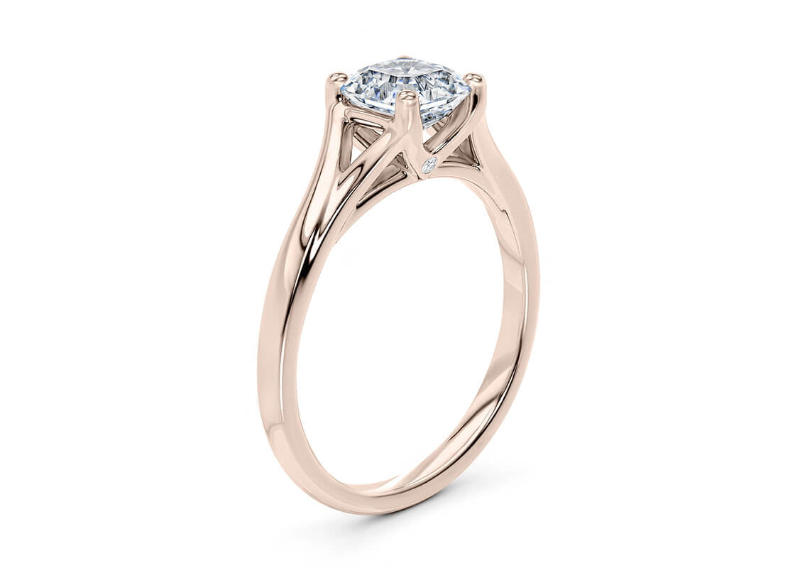 Hanover Solitaire Rose Gold 18k Asscher Engagement Ring