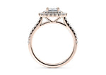 Berkeley Halo Rose Gold 18k Emerald Engagement Ring