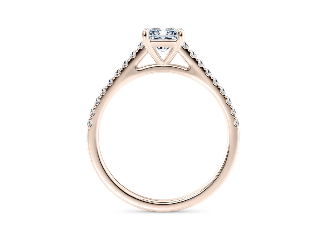 1477 Vintage Rose Gold 18k Radiant Engagement Ring