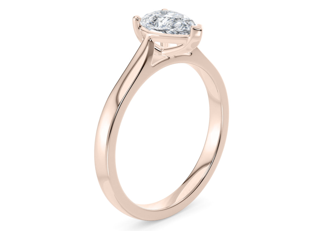 Contour Solitaire Rose Gold 18k Pear Engagement Ring