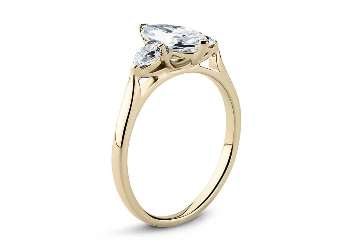 Barcelona Trilogy Yellow Gold 18k Marquise Engagement Ring