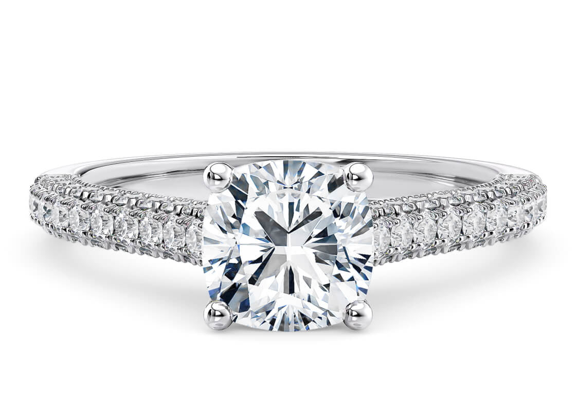 Bloomsbury Vintage Platinum Cushion Engagement Ring