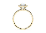 Isabella Halo Yellow Gold 18k Cushion Engagement Ring