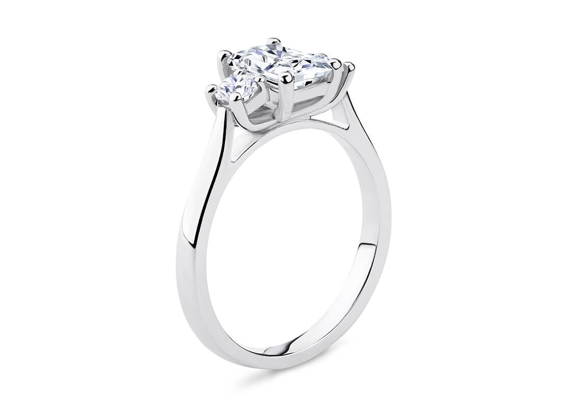 Roma Trilogy Platinum Radiant Engagement Ring