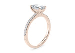 Aria Diamond Band Rose Gold 18k Radiant Engagement Ring