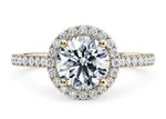 Aphrodite Halo Yellow Gold 18k Round Engagement Ring