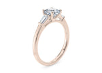 Alexandria Trilogy Rose Gold 18k Cushion Engagement Ring