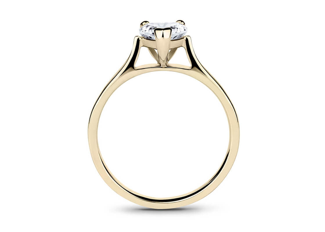 Contour Solitaire Yellow Gold 18k Heart Engagement Ring