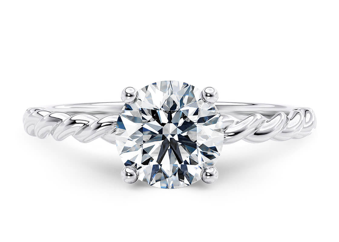 Ascot Solitaire Platinum Round Engagement Ring