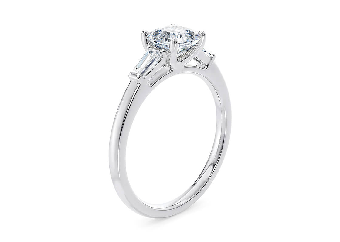 Alexandria Trilogy Platinum Asscher Engagement Ring