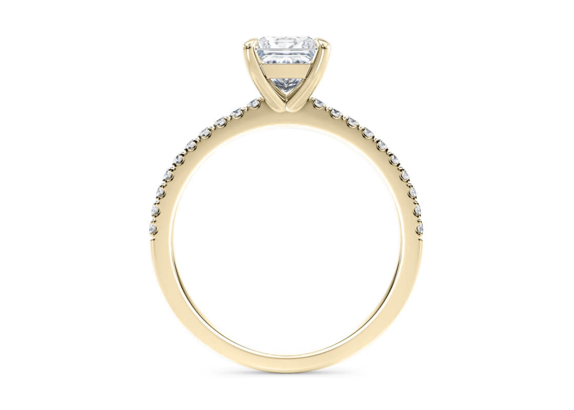 Aria Diamond Band Yellow Gold 18k Princess Engagement Ring