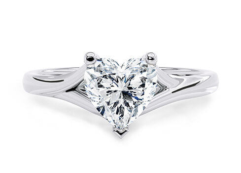 Hanover Solitaire Platinum Heart Engagement Ring