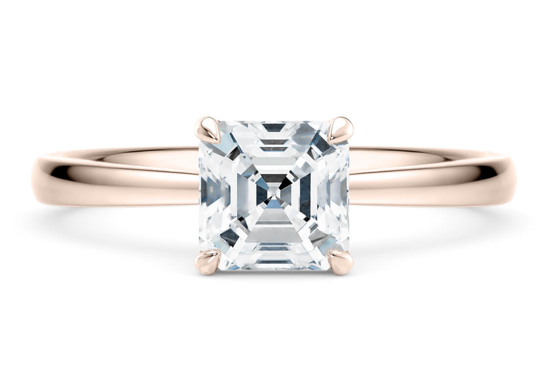 Starlight Solitaire Rose Gold 18k Asscher Engagement Ring