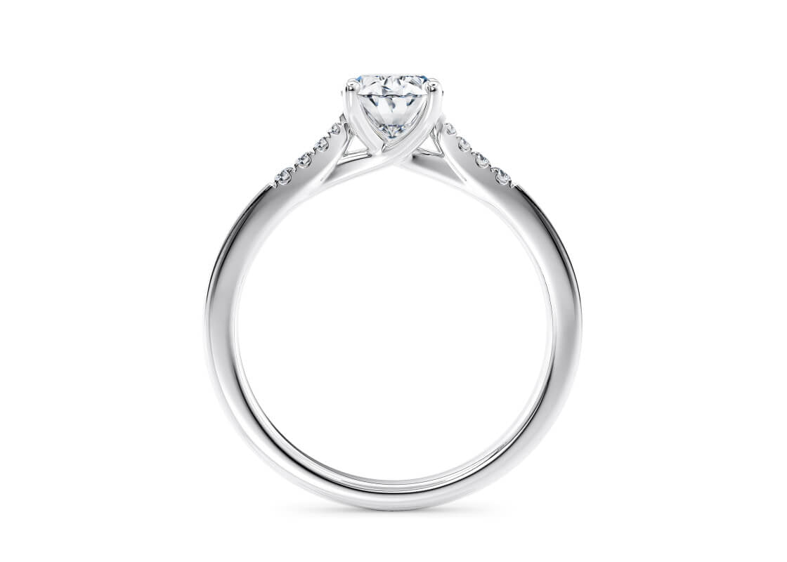 Thea Diamond Band Platinum Oval Engagement Ring