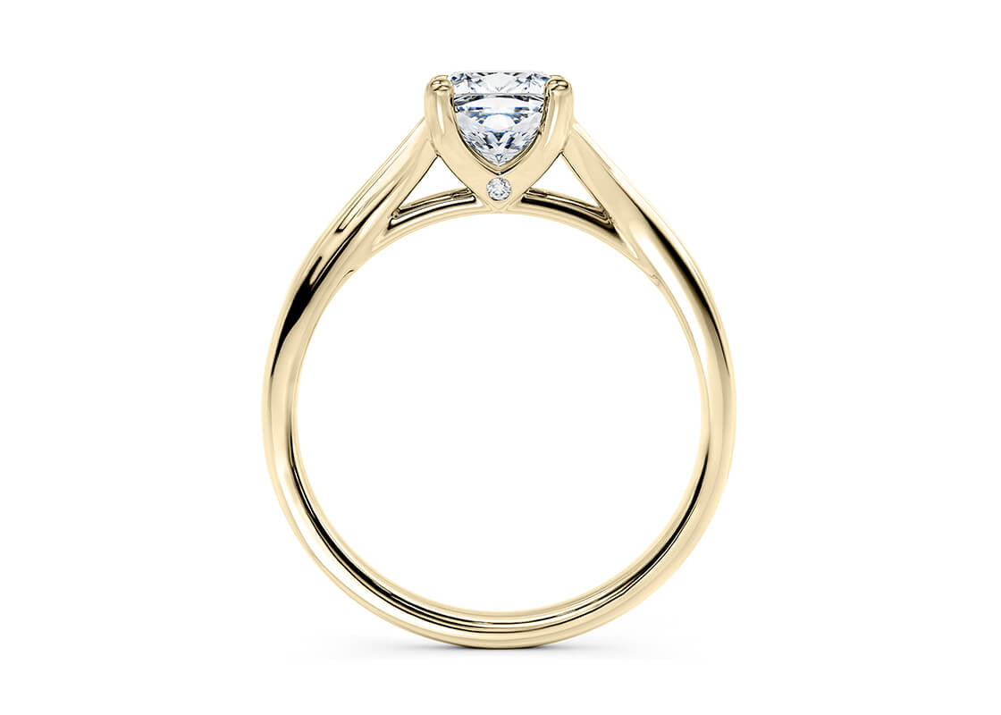 Hanover Solitaire Yellow Gold 18k Cushion Engagement Ring