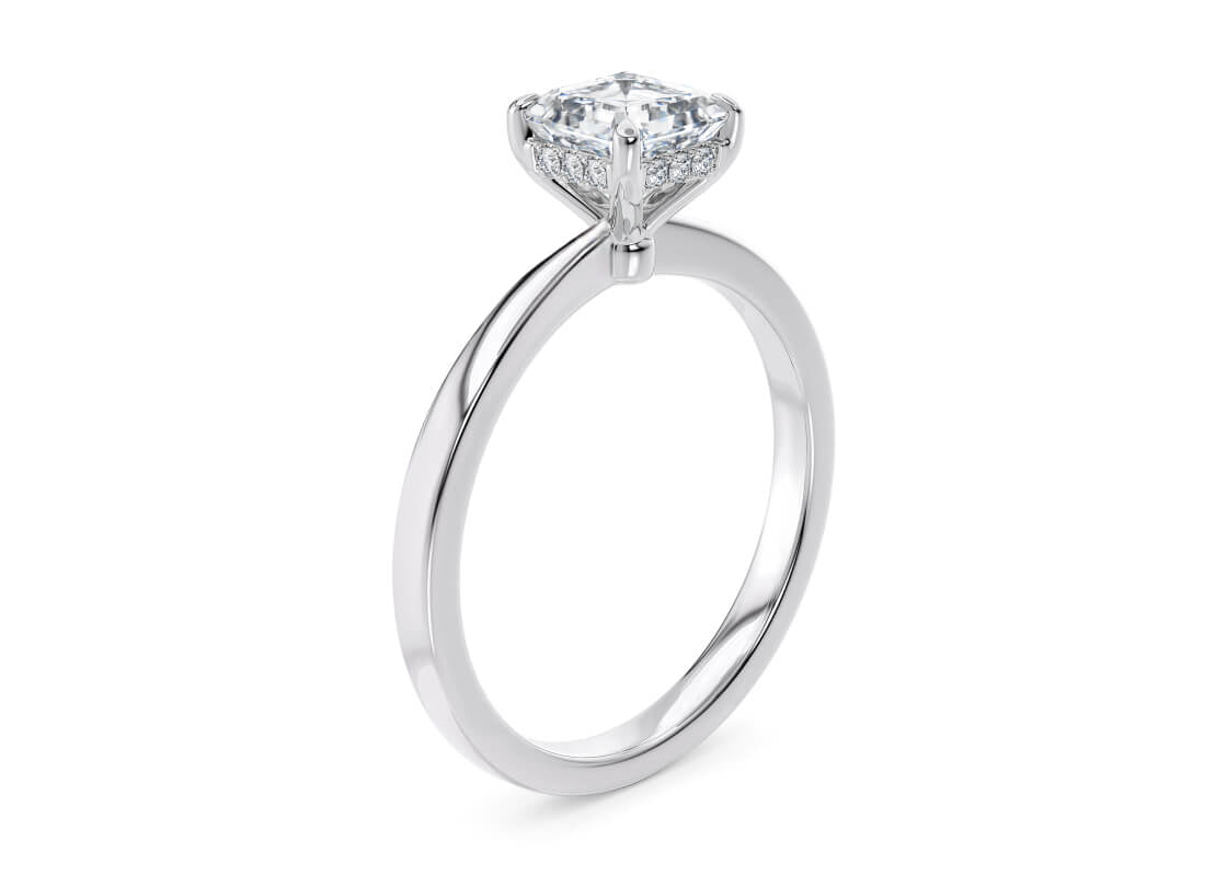 Starlight Solitaire Platinum Asscher Engagement Ring