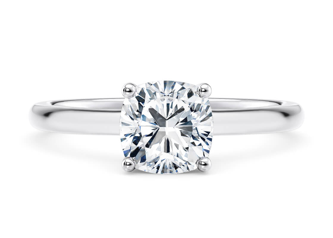 Paloma Solitaire Platinum Cushion Engagement Ring