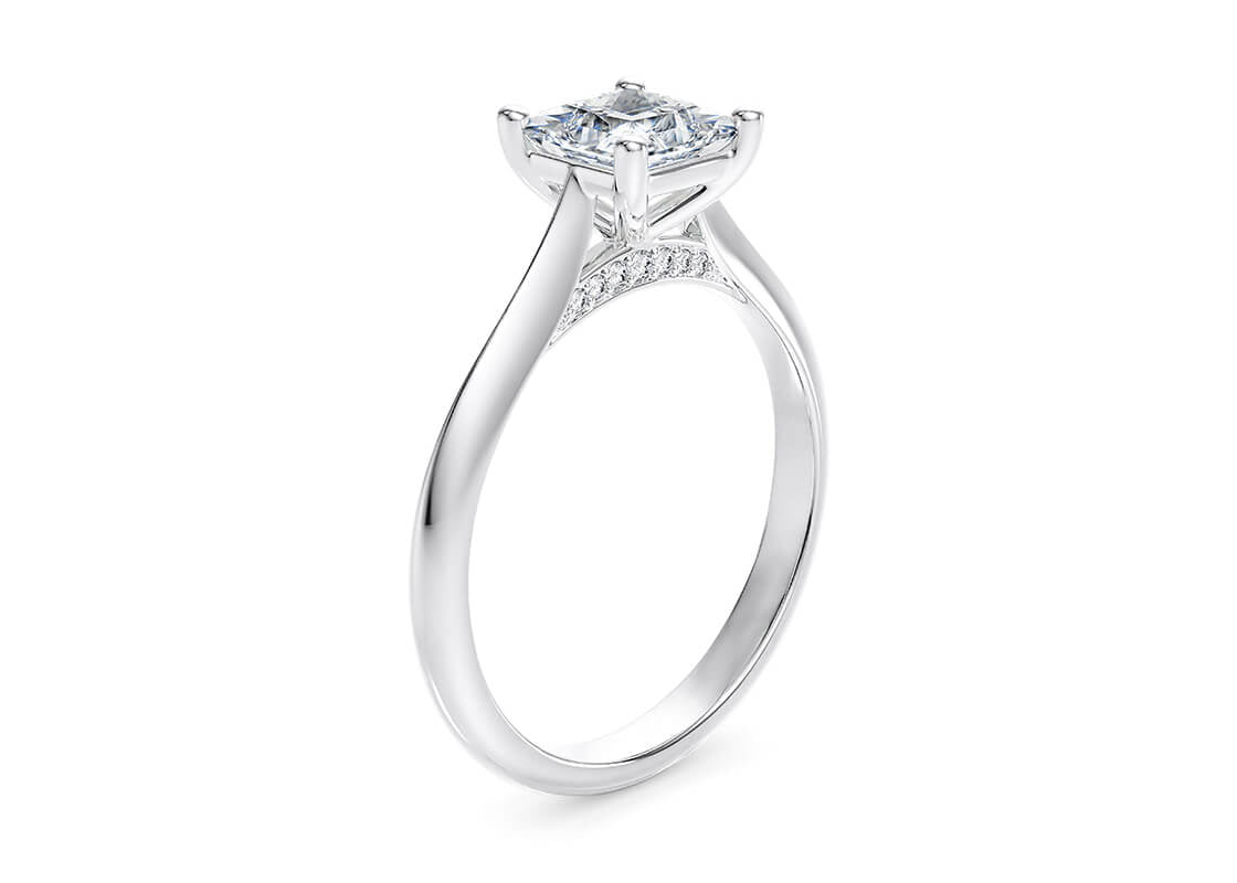 Iris Solitaire Platinum Princess Engagement Ring