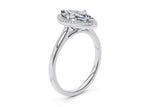Minerva Halo Platinum Marquise Engagement Ring