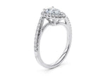 Kew Halo Platinum Pear Engagement Ring