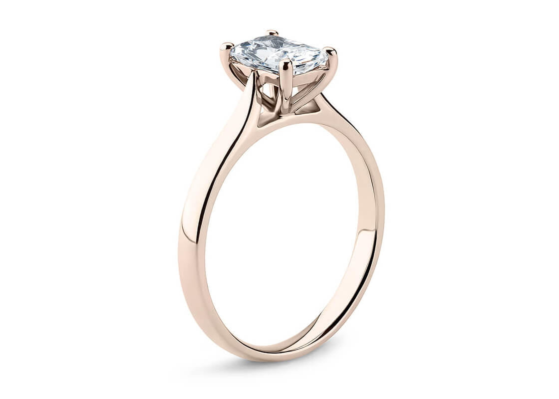 Contour Solitaire Rose Gold 18k Radiant Engagement Ring