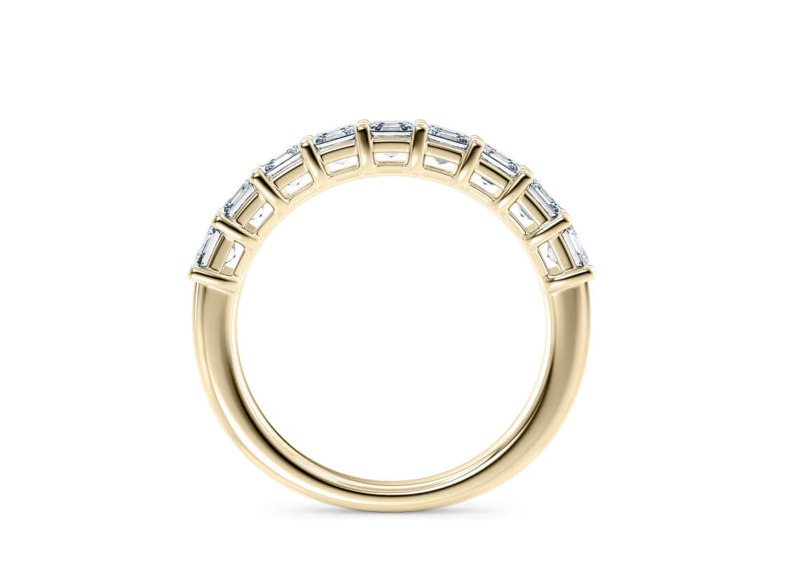 Regent Asscher Half Set Yellow Gold 18k Lab Grown Eternity Ring