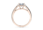 Kew Halo Rose Gold 18k Asscher Engagement Ring
