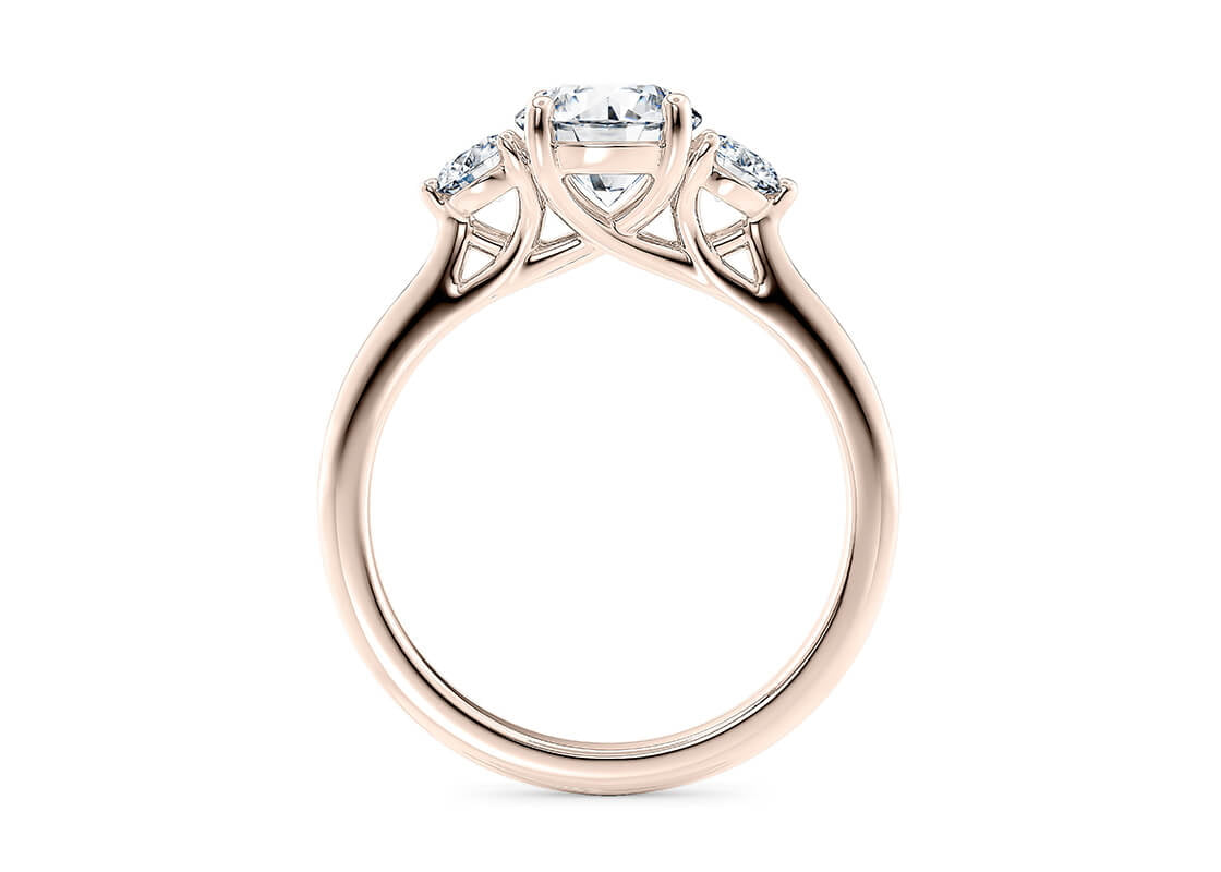Valencia Trilogy Rose Gold 18k Round Engagement Ring