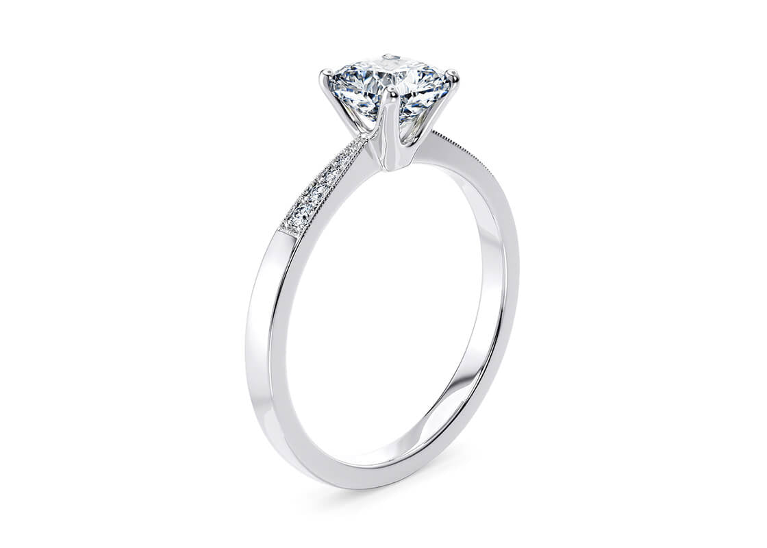 Delicacy Vintage Platinum Cushion Engagement Ring