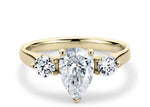 Roma Trilogy Yellow Gold 18k Pear Engagement Ring