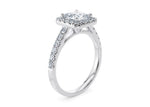 Medici Halo Platinum Princess Engagement Ring