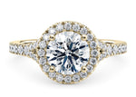 Battersea Halo Yellow Gold 18k Round Engagement Ring
