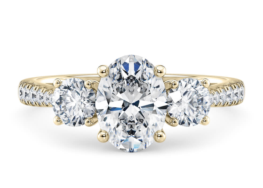 Lisbon Trilogy Yellow Gold 18k Oval Engagement Ring