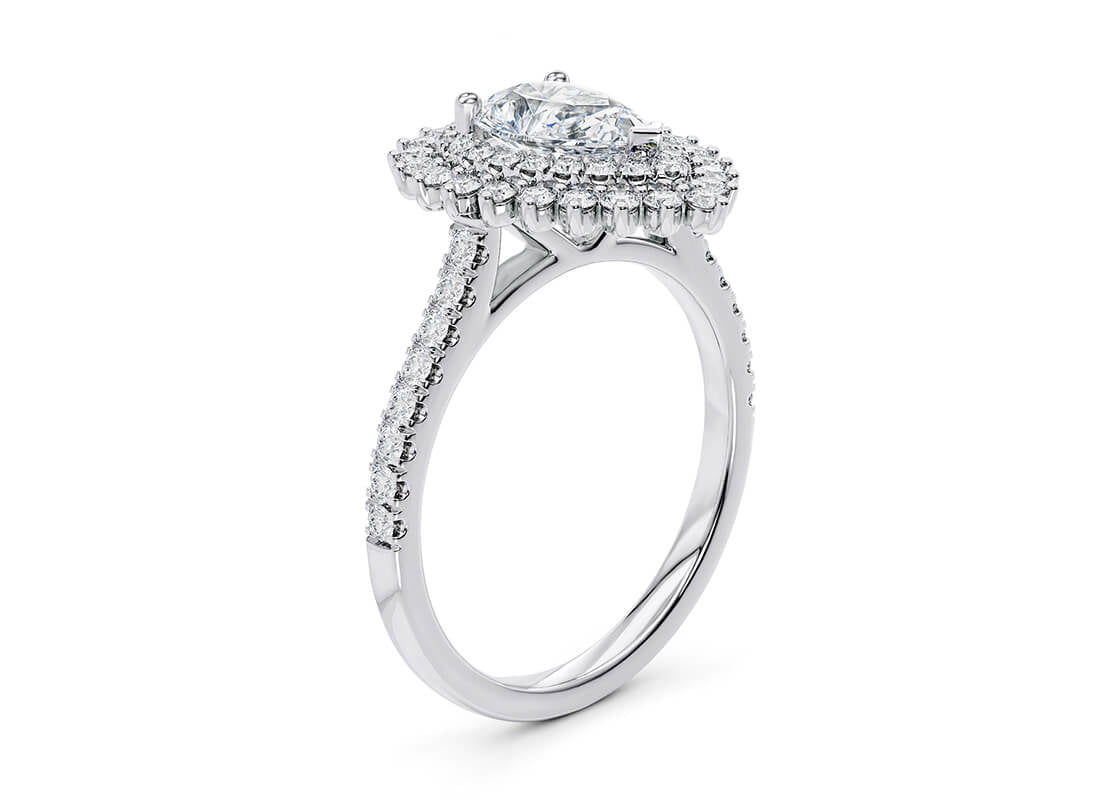 Berkeley Halo Platinum Pear Engagement Ring