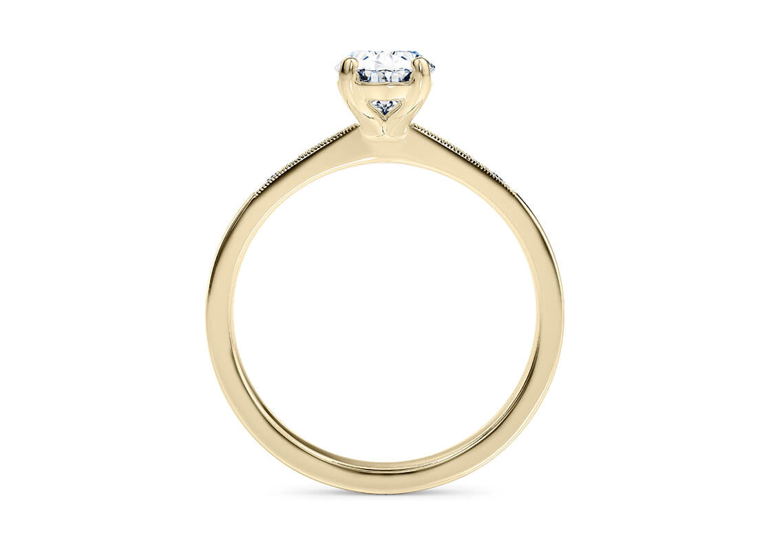 Delicacy Vintage Yellow Gold 18k Oval Engagement Ring