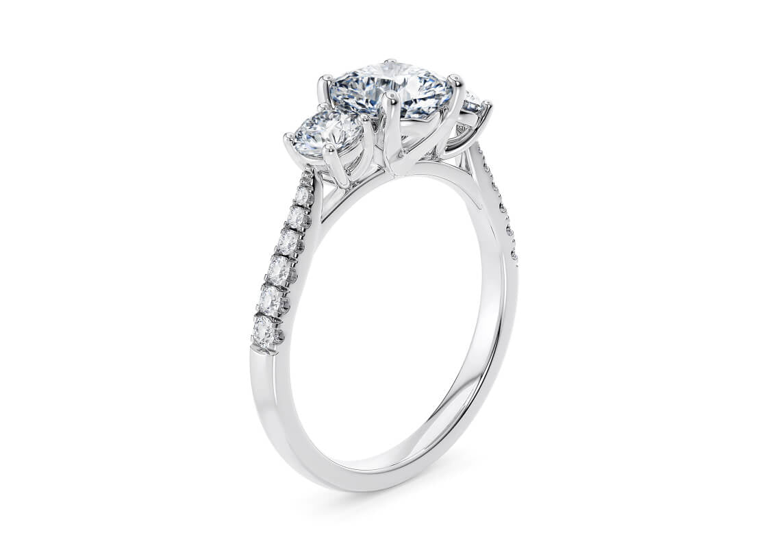Lisbon Trilogy Platinum Cushion Engagement Ring