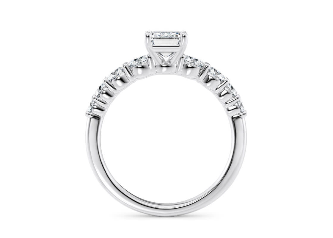 Lyra Diamond Band Platinum Emerald Engagement Ring