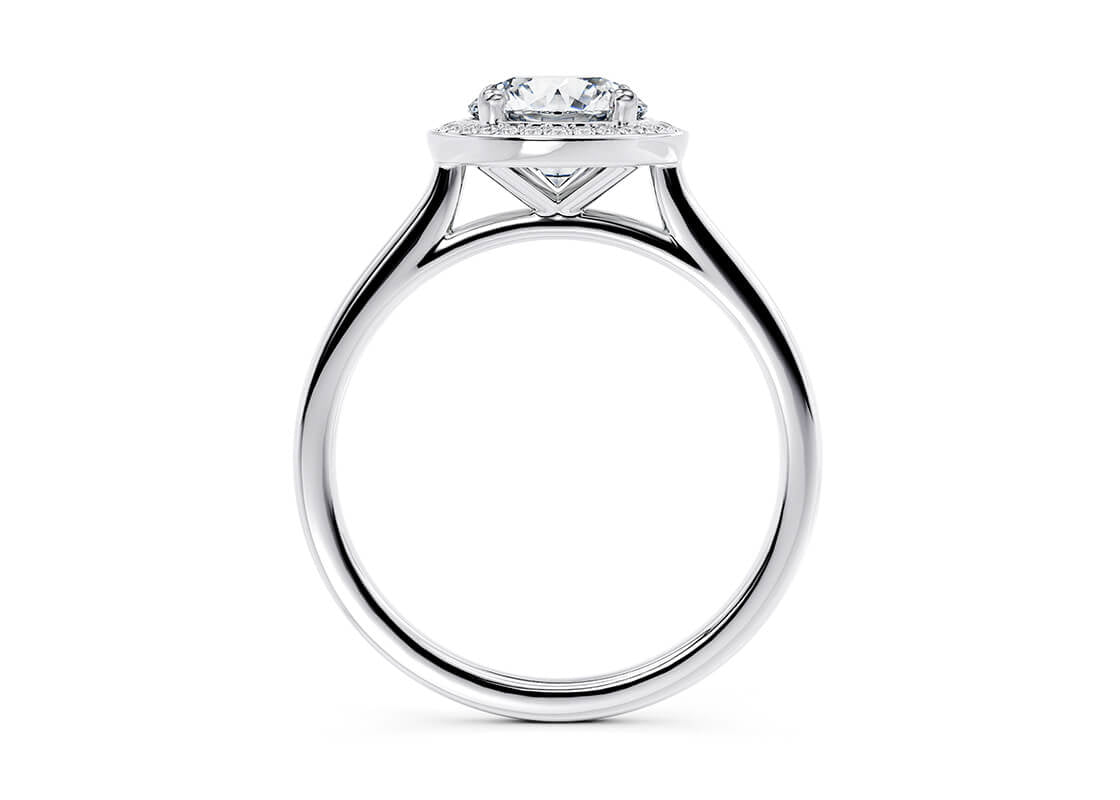 Minerva Halo Platinum Round Engagement Ring