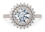 Berkeley Halo Rose Gold 18k Round Engagement Ring
