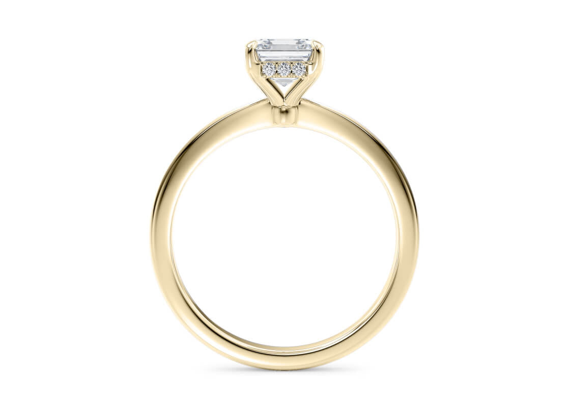 Starlight Solitaire Yellow Gold 18k Asscher Engagement Ring