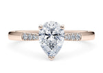 Thea Diamond Band Rose Gold 18k Pear Engagement Ring