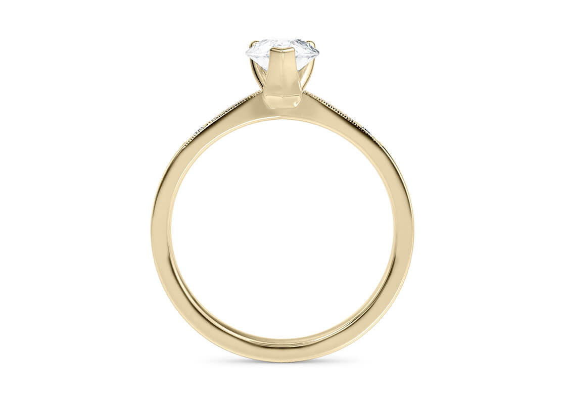 Delicacy Vintage Yellow Gold 18k Pear Engagement Ring