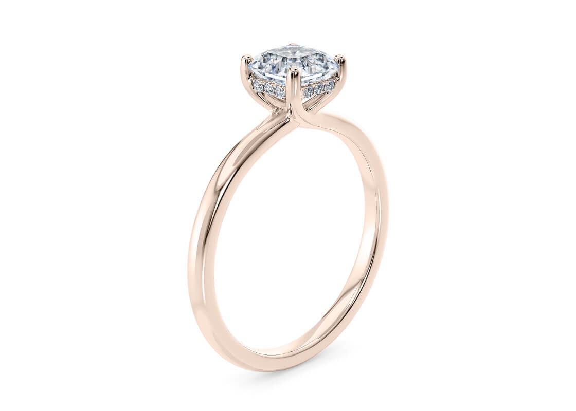 Paloma Solitaire Rose Gold 18k Asscher Engagement Ring