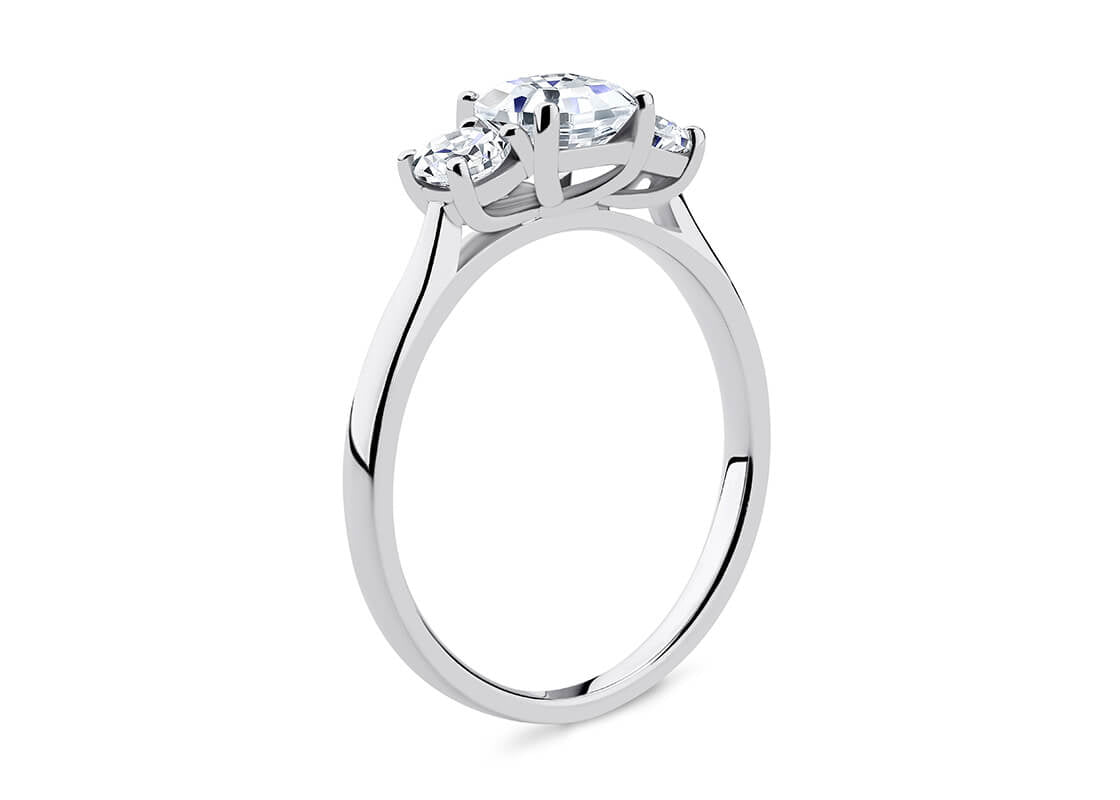 Roma Trilogy Platinum Asscher Engagement Ring