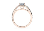 Kew Halo Rose Gold 18k Radiant Engagement Ring