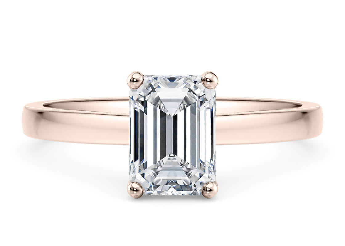 1477 Classic Solitaire Rose Gold 18k Emerald Engagement Ring