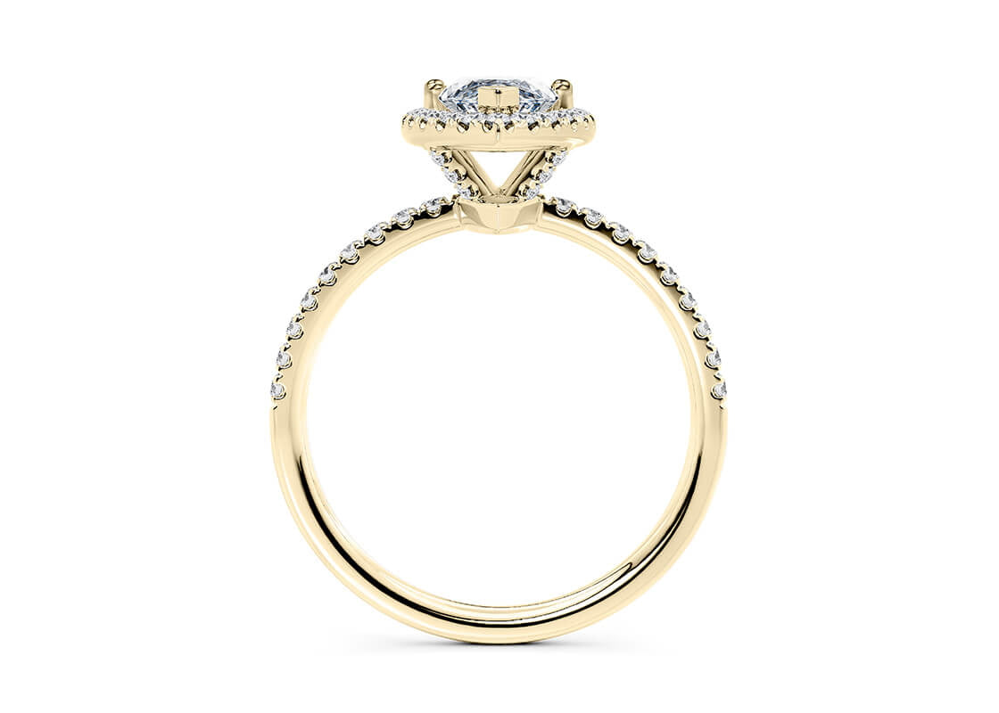 Isabella Halo Yellow Gold 18k Marquise Engagement Ring