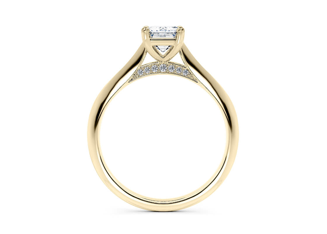 Iris Solitaire Yellow Gold 18k Emerald Engagement Ring