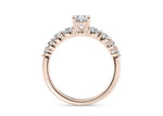 Lyra Diamond Band Rose Gold 18k Oval Engagement Ring