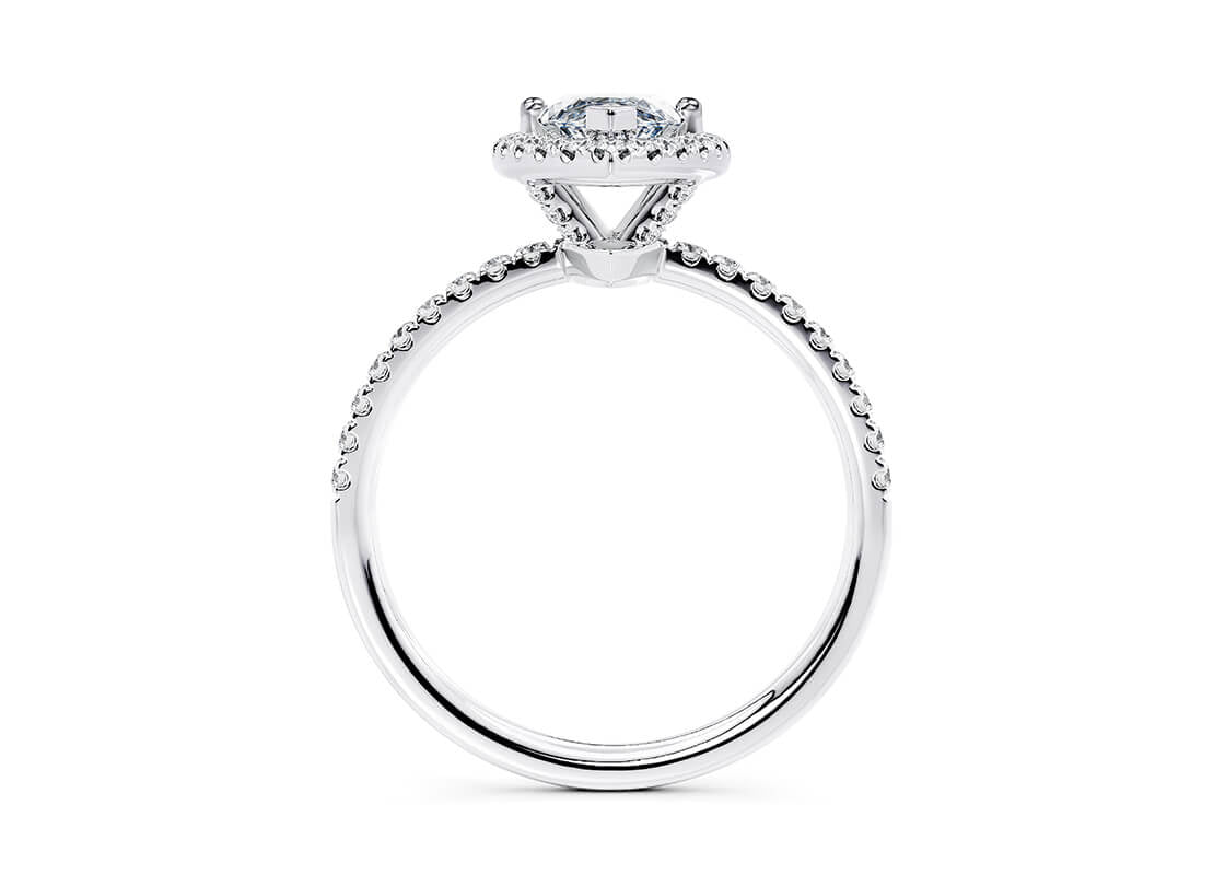 Isabella Halo Platinum Marquise Engagement Ring